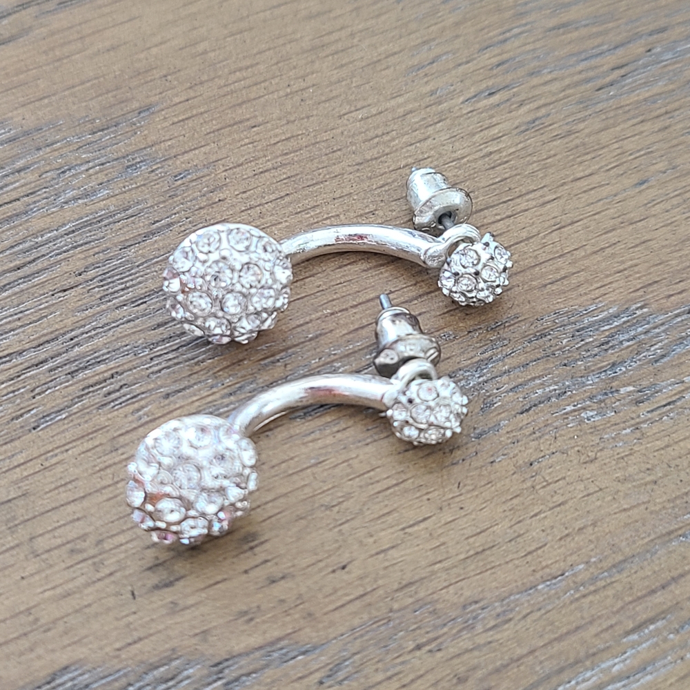 Elegant Silver Crystal Earrings
